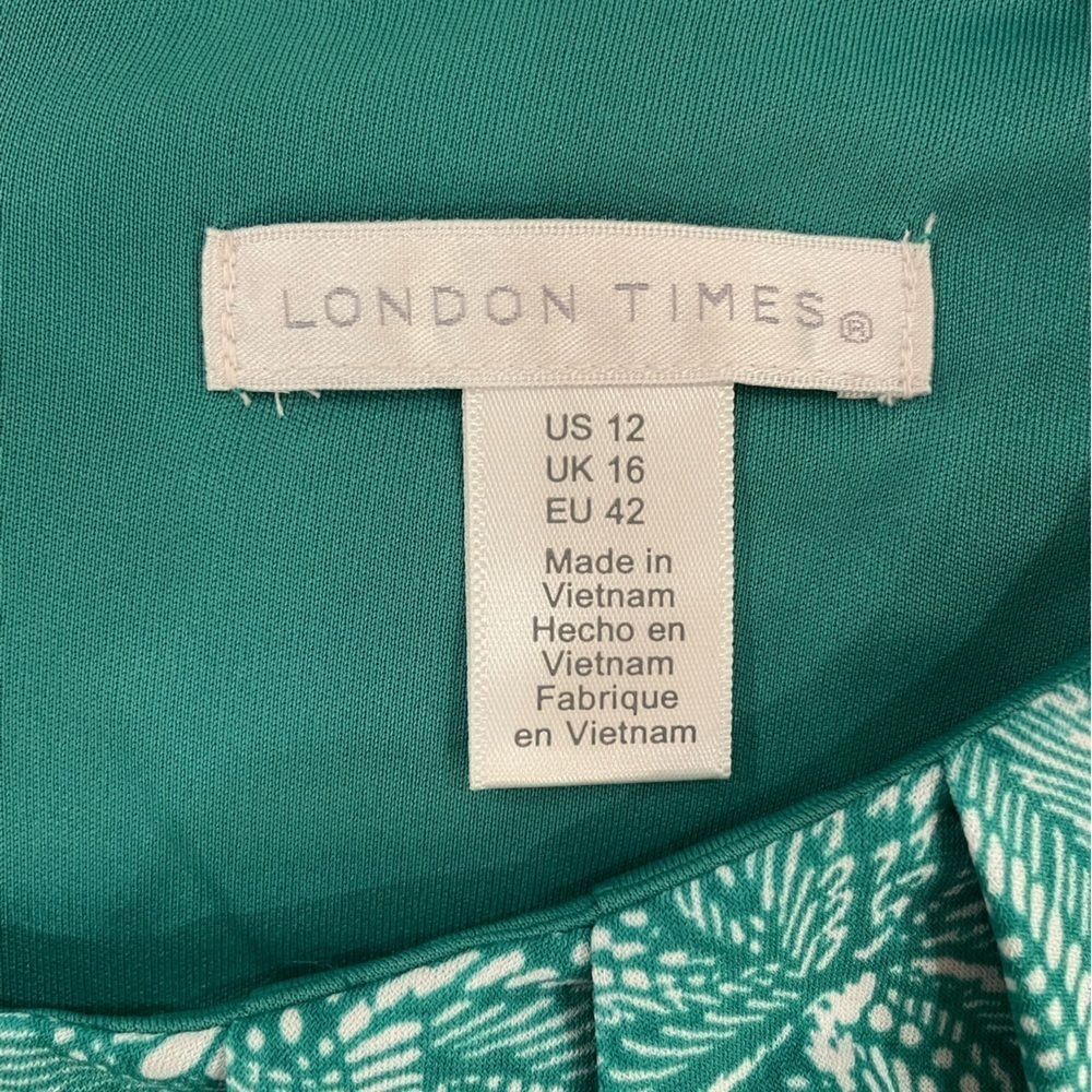 London Times Green Belted Dress size 12 - Picture 10 of 12
